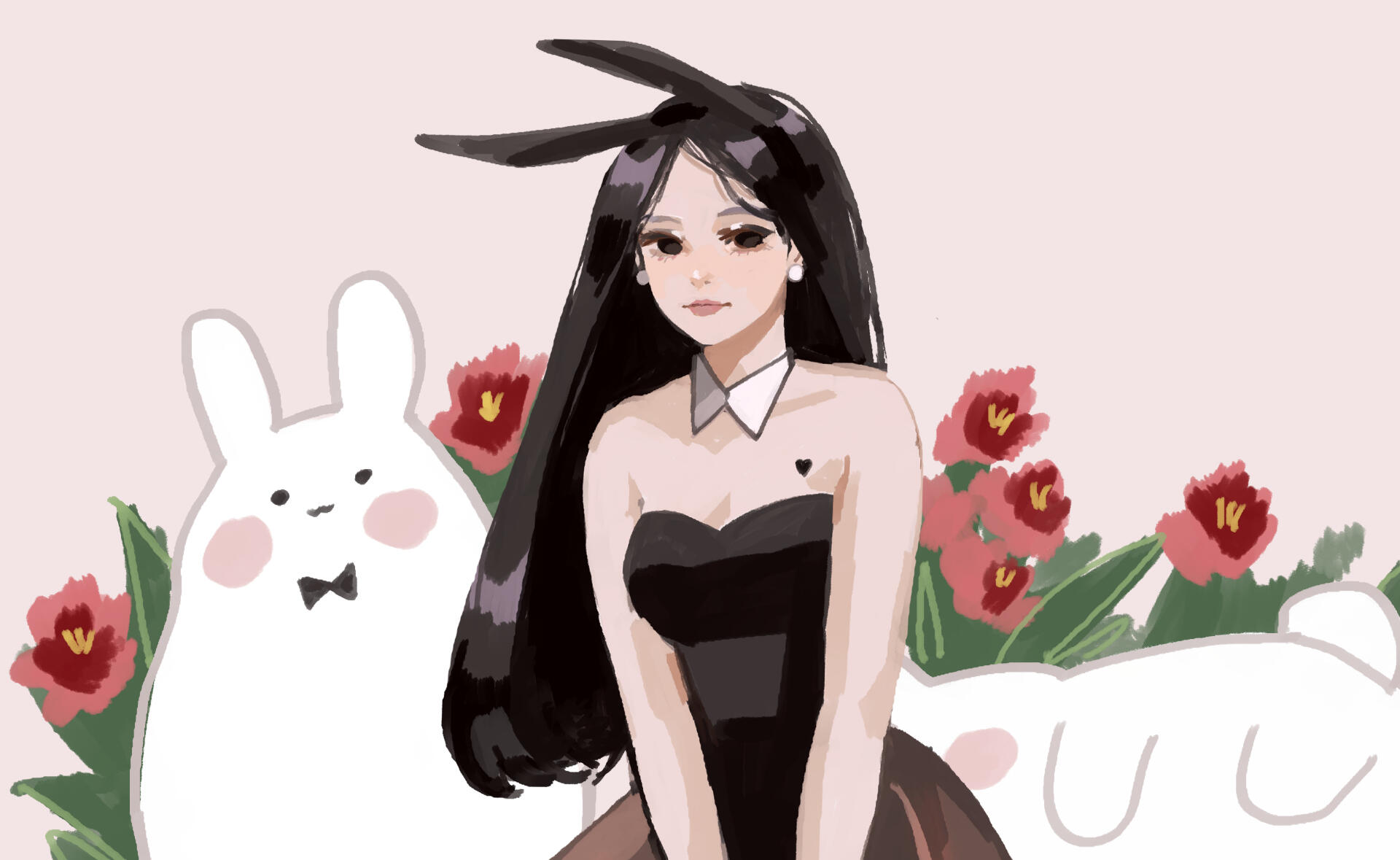 Simple Color Half-body with simple BG