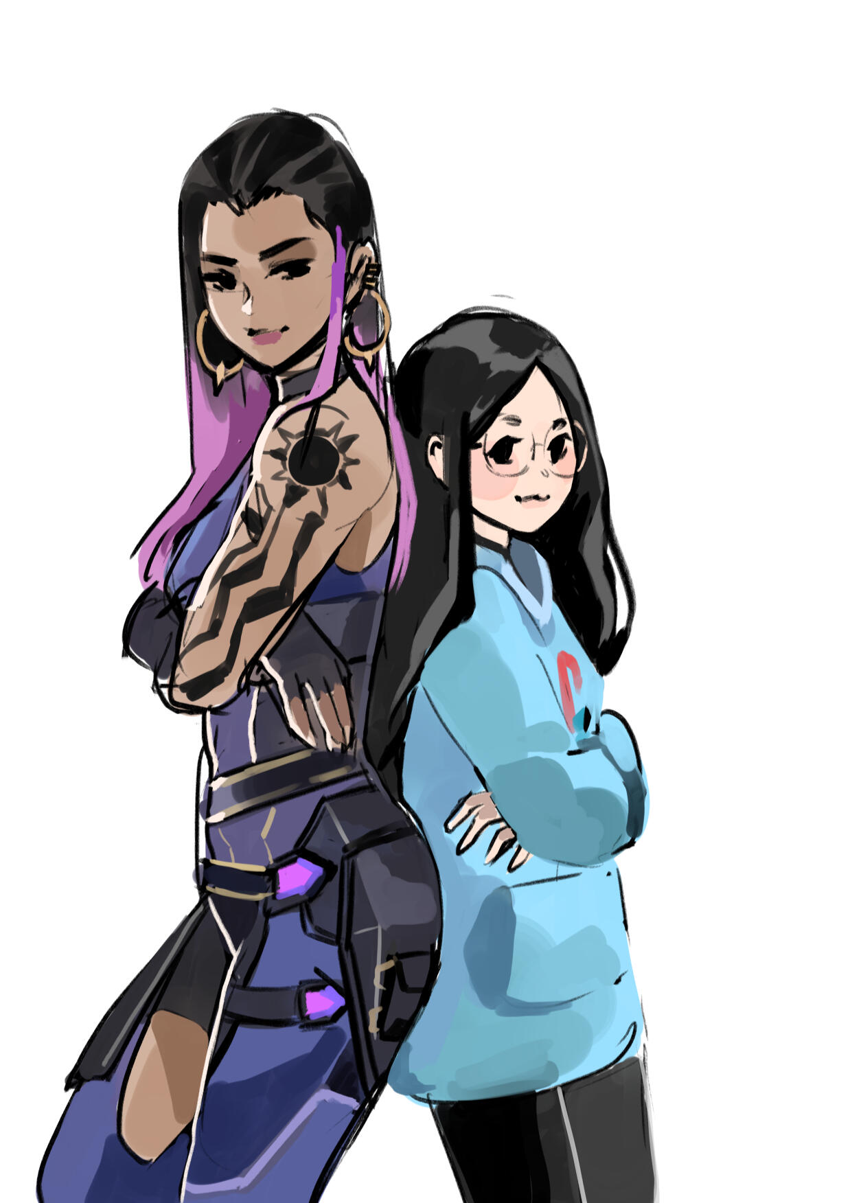 Multi-character colored, simple color